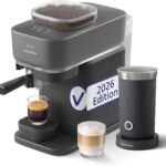 PHILIPS Baristina Espressomachine met Geïntegreerd Maalwerk & Melkopschuimer, 16 Bar, Zwart